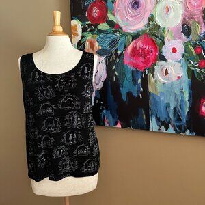 Chico’s Travelers Black Tank Top Women's Size 2 (L/XL)